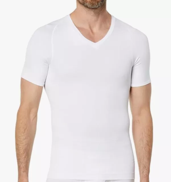 Spanx Zoned Performance Undershirt Men's XL White SS VNeck Compression Slimming