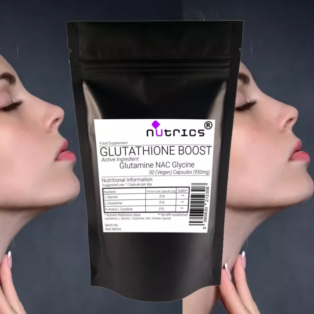 GLUTATHIONE BOOST NAC Glutamine Glycine 950mg Skin Whitening V Capsules Buy2Get3