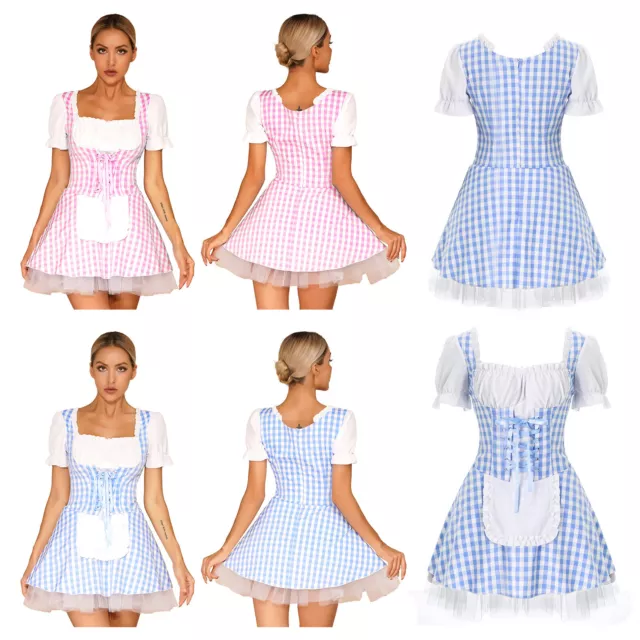 Women's Dress Storybook Sweetheart Costume Short Sleeve lace up Dress for Party 2