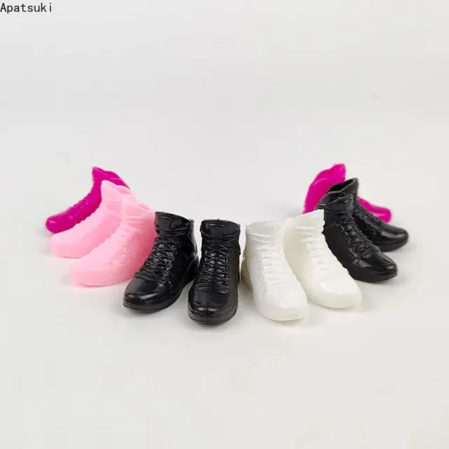 5pairs/lot Flat Heel Shoes For 11.5inch Doll Shoes Fashion Plastic Running Shoes