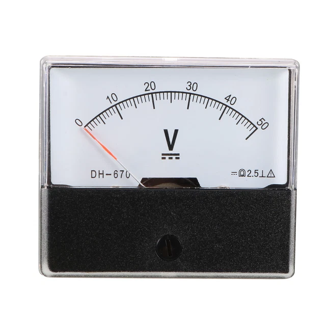 Analog Panel Meter Voltmeter Gauge DH670 Klasse 2.5 Genauigkeit DC 0-50V