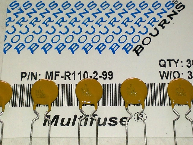 5 PIÈCES FUSIBLE réinitialisable Bourns MF-R110 (multifuse) 1,1A 30V ...