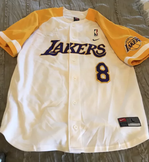 Nike KOBE BRYANT #8 Los Angeles LA Lakers Blue HWC Script Jersey Small 36 S