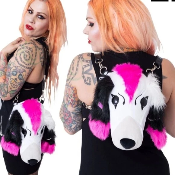 Kreepsville Elvira Gonk Dog Plush Purse Bag Fanny Pack Backpack Convertible NWT