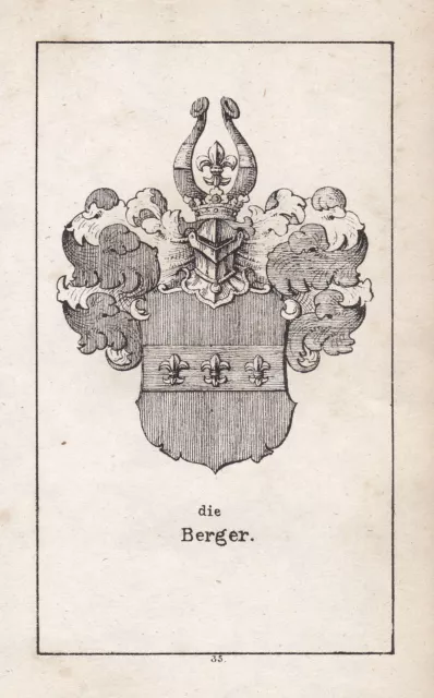 1840 Berger Hanover Germany Emblem Heraldry Coat Of Arms Nobility