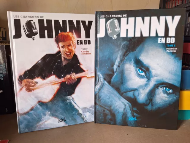 LES CHANSONS DE JOHNNY EN BD - Johnny Hallyday - Tome 1 & 2 - Très bon état