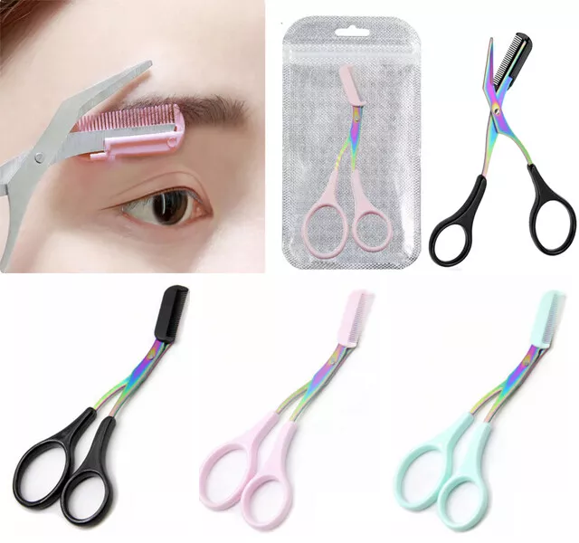 Facial Shaver With Comb Eyebrow Trimmer Scissors Hair Remover Brow Razor New@