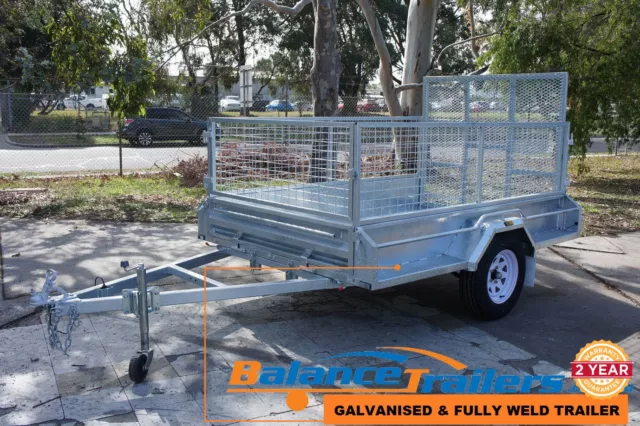 8×5 HOT DIP GALVANISED FULLY WELDED TIPPER BOX TRAILER 600mm CAGE & 1,290mm RAMP 2