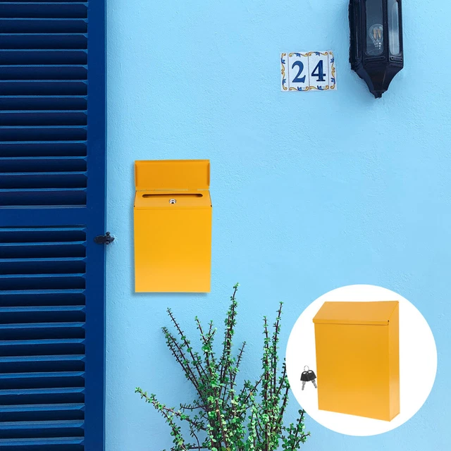 Cassetta postale blocco cassetta postale decorazione ufficio suggerimento cassetta postale ferro giallo