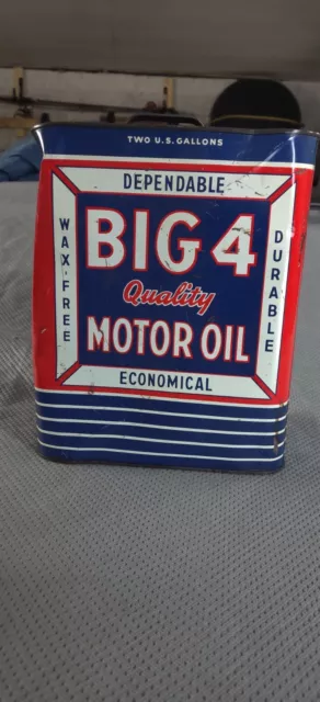 Vintage Big 4 Motor Oil  2gl Oil Can