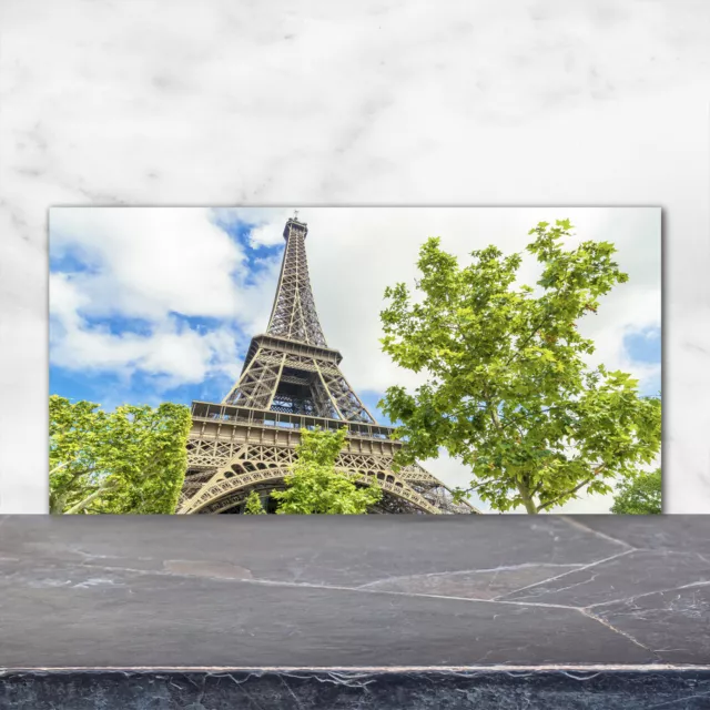 Moderno Protector Contra Salpicaduras de Vidrio 120x60 Torre Eiffel París