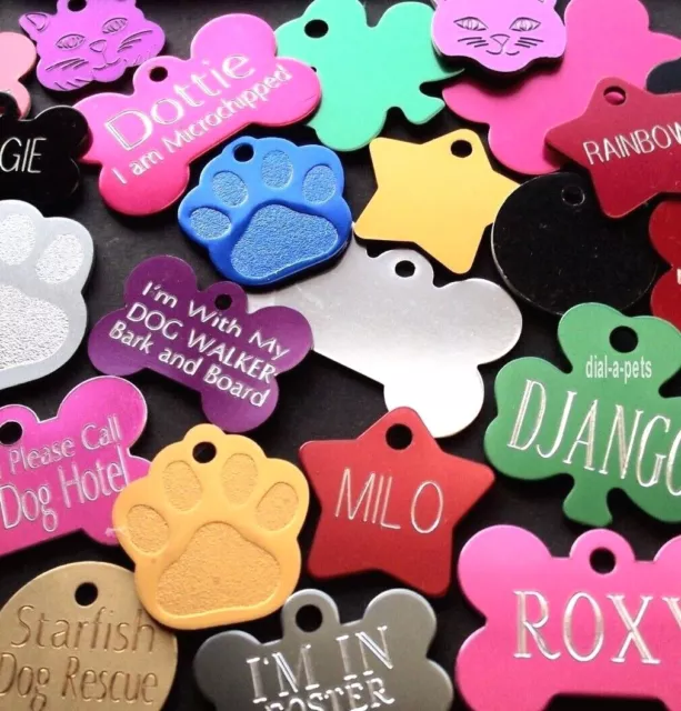 CAT & Dog Id DISCS Collar name tags Puppy & Kitten S/M/L ENGRAVED Charm Medal!!