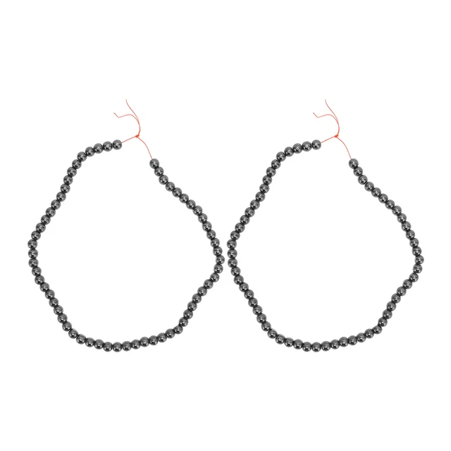 (Magnétique)Bracelet De Perles Noires Rondes 2 Pièces Bracelet De Perles