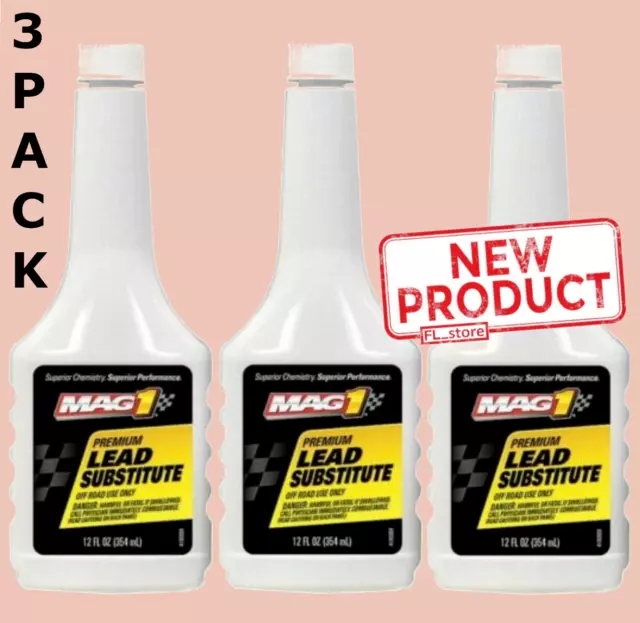 3 PACK Fuel Additive Lead Substitute 12 Oz Bottle Protection Older Engines NEW