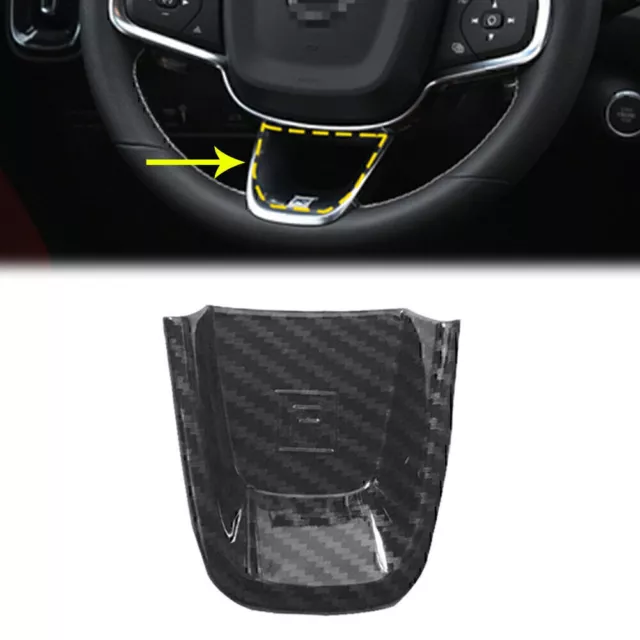 1x For Volvo XC40 2018-20 ABS Inner Steering Wheel Decor Cover trim Carbon Fiber