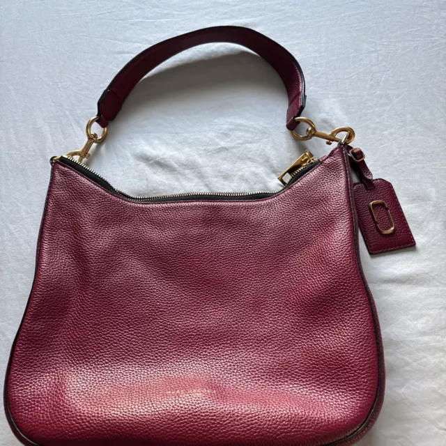 Marc Jacobs 245076 Womens Gotham Casual Leather Hobo Bag Solid Burgundy