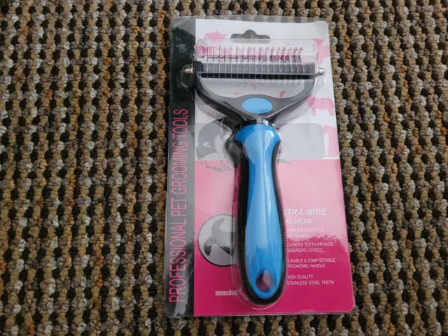 2side Dog Brush for Shedding Dematting Pet Grooming Cat Hair Undercoat Rake Comb