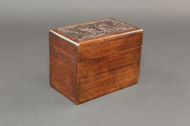 Antique playing cards box KS carved initials circa.1920 E