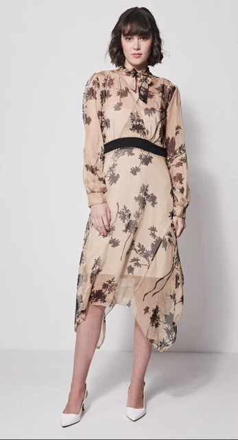 Abito Medio con fantasia Beige/Nero RINASCIMENTO nuovo con Etichette Tg S (40)