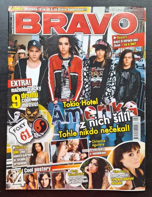 TOKIO HOTEL COVER, RIHANNA - JARED LETO POSTER No. 05/2008, CZECH MAGAZINE BRAVO 2