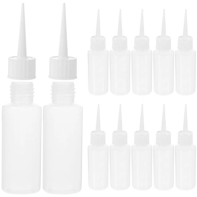 Lot De 5 Bouteilles En Plastique Noir PEHD - 1 à 120ml - Couvercle Pointu - Pour Colle, Encre, Etc.