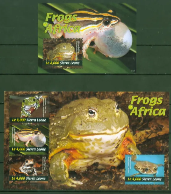 Sierra Leone 2011 - Frogs Toads Frog Lunch Frogs 5471-74 + Block 659