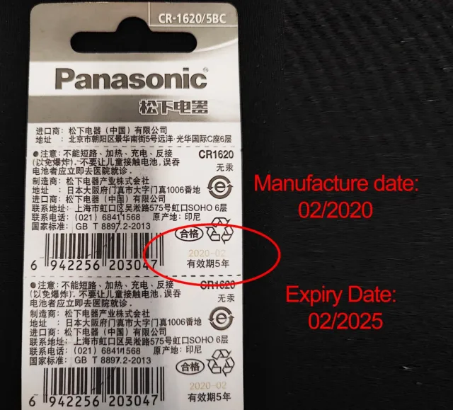 10x Panasonic CR1620 3V Cell coin lithium button battery DL1620 ECR1620 GPCR1620 2