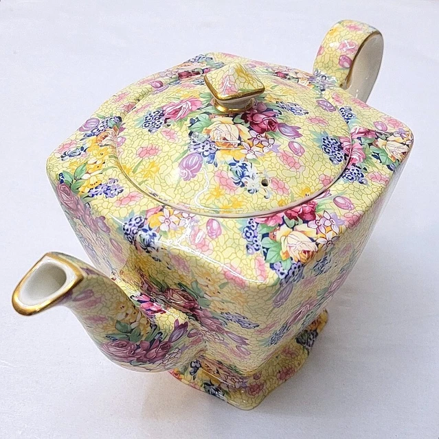 Royal Winton England Grimwades Welbeck Chintz Square Teapot 1995 2