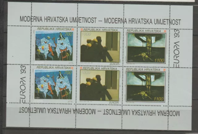 s36502 CROATIA EUROPA CEPT MNH** 1993 S/S