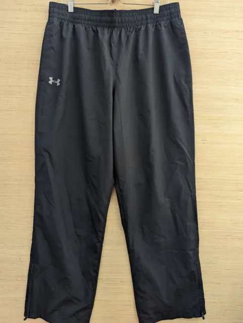 Under Armour Vital Woven Mens Pants Black XL Mesh Lined Ankle Zip Workout