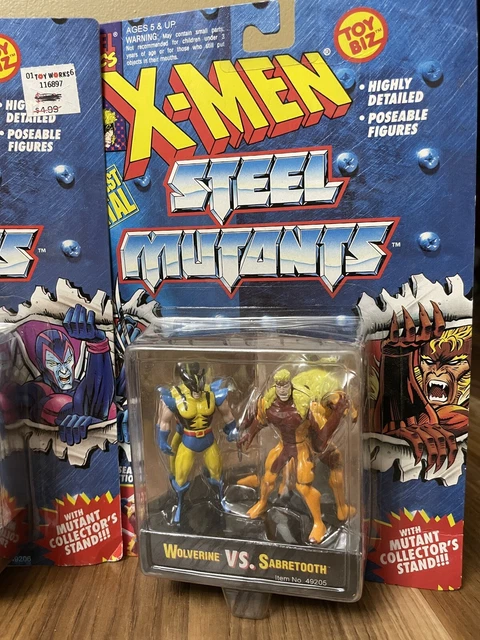 NEW 1994 Marvel X-Men Steel Mutants Die Cast Metal - Toy Biz Figures Lot of 3 2