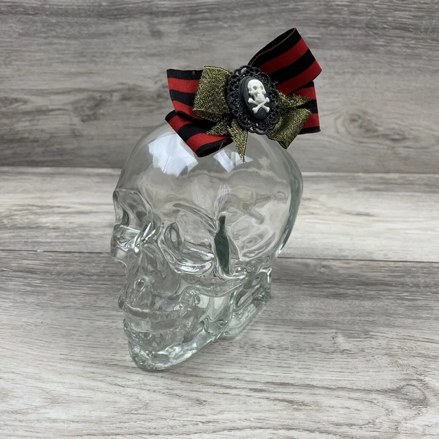 CRYSTAL HEAD VODKA Glass SKULL Bottle 750ML Empty Bow Included No Cork