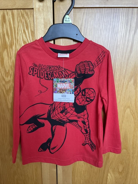 Maglietta Ragazzo Spider-Man Nuova Con Etichette Età 12-18 Mtm