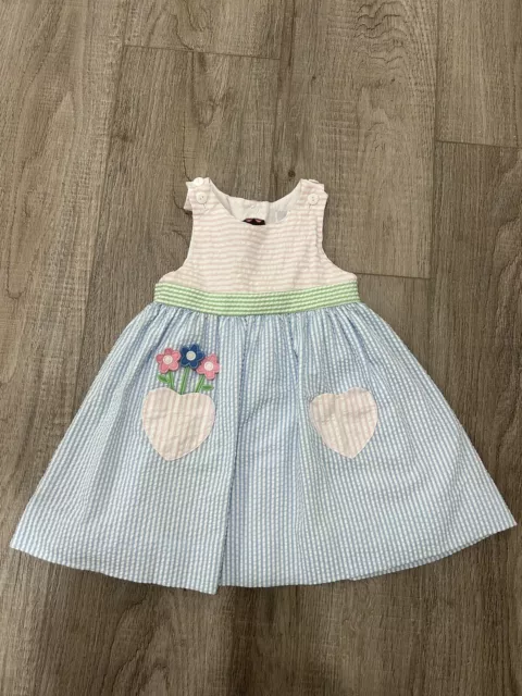 Florence Eiseman Toddler Girls 3T Pink Blue Seersucker Dress