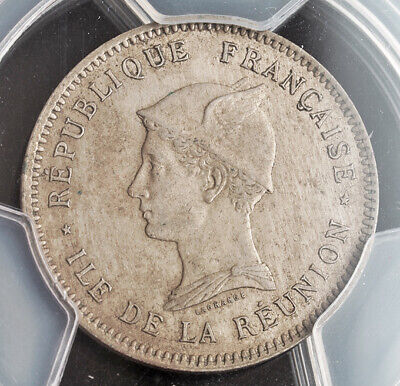 1896, Réunion (French Overseas Department). Copper-Nickel Franc Coin. PCGS AU58!