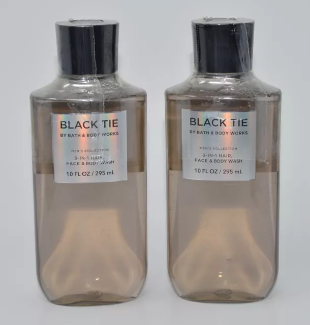 2 Bath & Body Works Black Tie 3 In 1 Hair Face Wash Shower Gel Shampoo Mens 10Oz