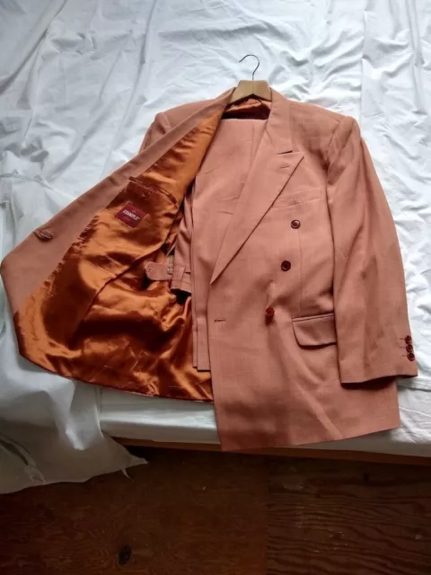 Missoni 90s suit, peach salmon pink, double-breasted