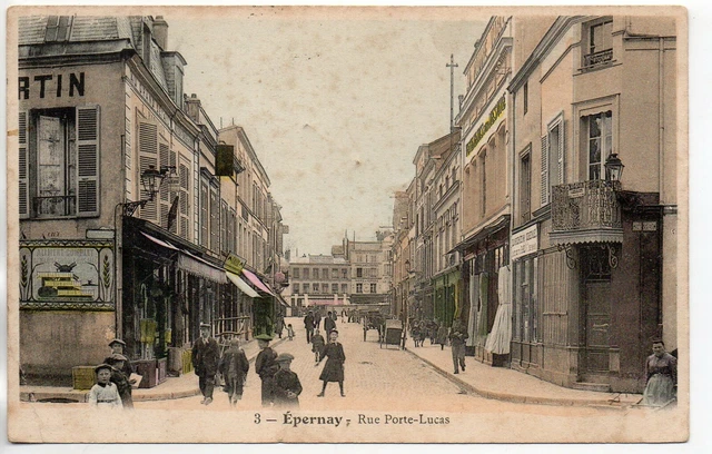 EPERNAY - Marne - CPA 51 - the streets - Rue Porte Lucas - Tobacco Coul office