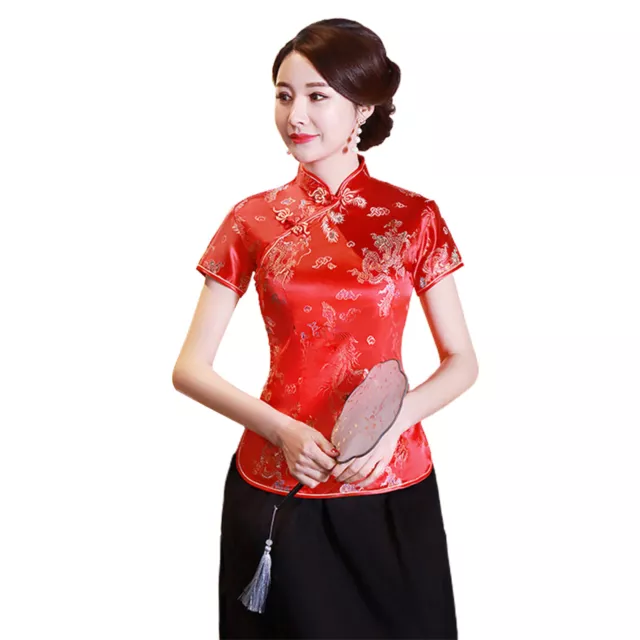 Cheongsam Blouse Exquisite Buckles Chinese Style Chinese Style  Phoenix