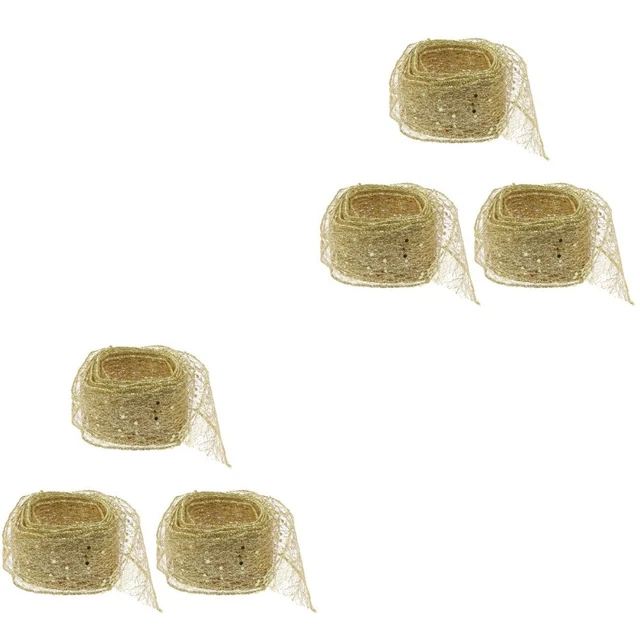 2x Weihnachten Bogen Band Chiffon Bänder Chiffon Bänder Mesh Band Handwerk 5