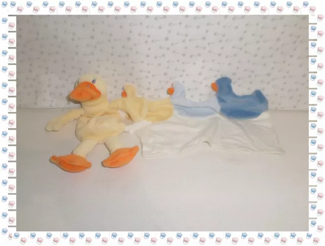 ♔ - Doudou Peluche Mouchoir Canard Jaune Orange Blanc   Sucre d'Orge