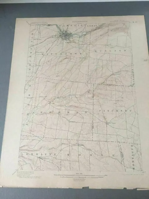 US Geological Survey Topography Map,1903 Quadrangle Watertown New York