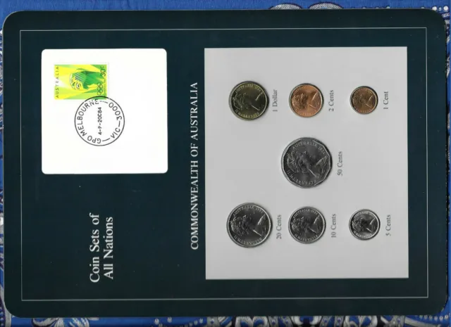 Coin Sets of All Nations Australia $1,50,20,10,5,2,1 cents 1984 UNC