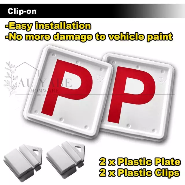 2 Pcs Clip It On Plate Clips With 2 p/l Licence plate set AU STOCK easy to use