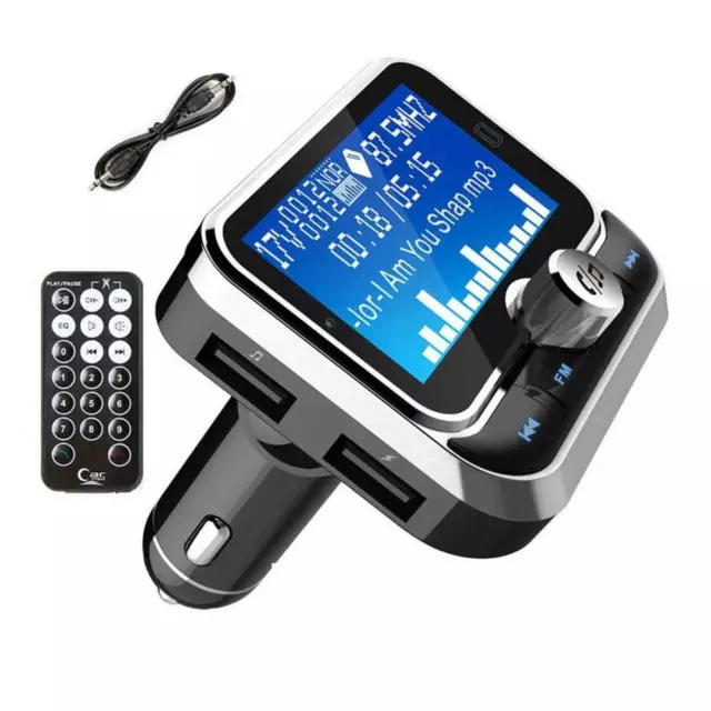 Bluetooth FM Transmitter Car Charger with Remote Control MP3 Player Dual USB O4