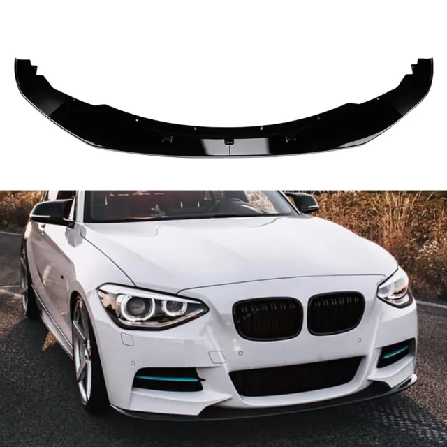 Für BMW 1 Series F20 F21 M Sport 2011-2015 Front Spoiler Lippe Glänzend Schwarz