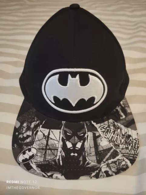 Batman DC Comics Snapback Cap Black White Cartoon Print