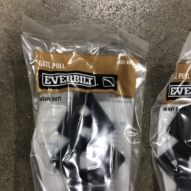 2X Everbilt Gate Pull 452490 Black Finish Steel Heavy Duty Door Fence Handle. S3 2
