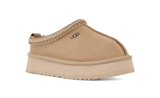 UGG 100% Authentic Tazz Platform womens shoes 1122553 Slippers Suede light brown