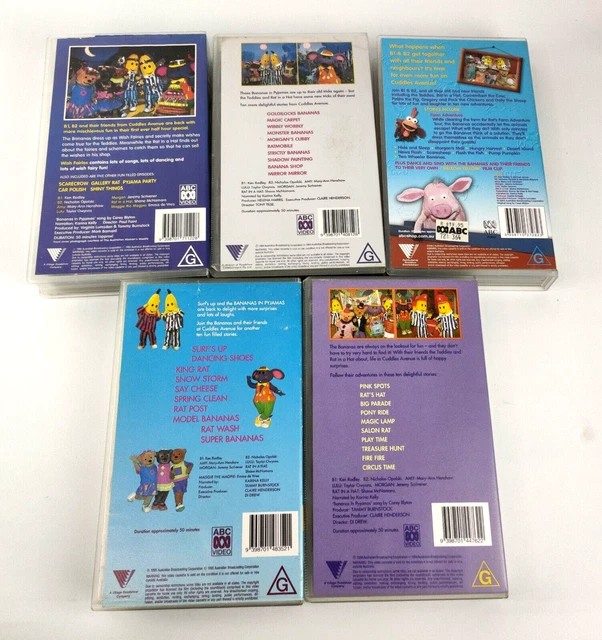 BANANAS IN PYJAMAS Bundle x 9 VHS Tapes PAL Tested ABC VIDEOS 25.00